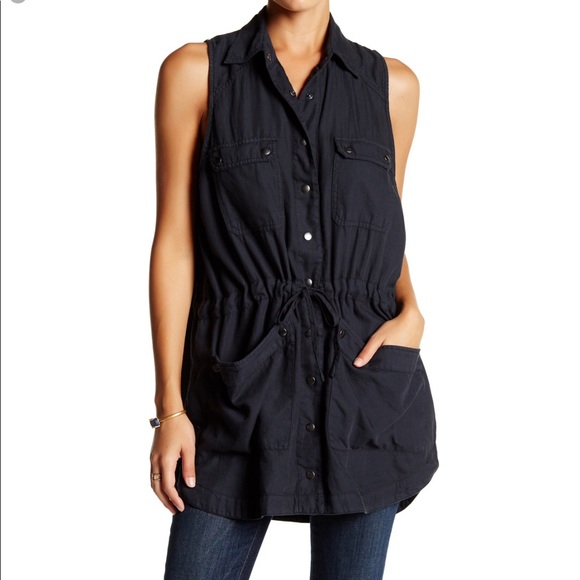 Free People Too Far Vest Tunic  charcoal grey - Picture 3 of 5